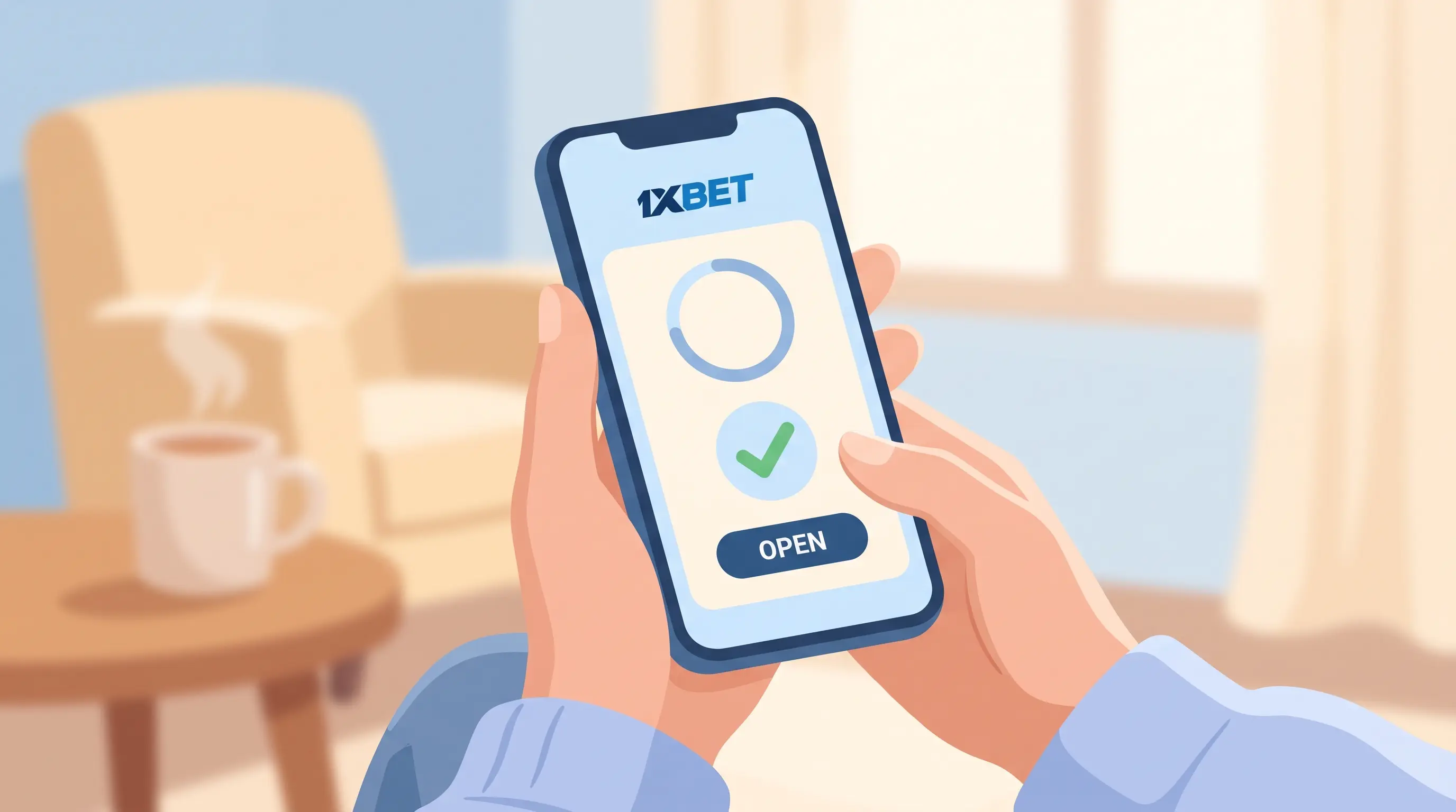 1xBet app Pakistan on a smartphone showing live cricket betting odds and mobile casino games